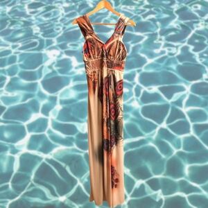 🍉 3/$19 Peacock Maxi Summer Dress